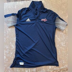 Adidas Primeblue Polo t shirt washington capitals NHL hockey team men’s med